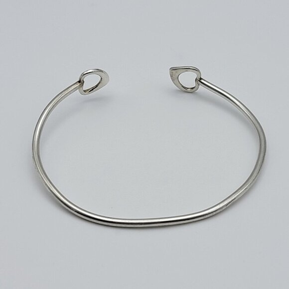 Tiffany & Co. Double Heart Open Cuff Bracelet Sterling Silver 925 8 Inch Sizable - Picture 3 of 11
